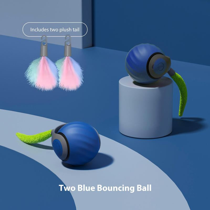 [A] Electric Rolling Toy Ball for Pets,New Year Gift -Self Rotating Fun for Cats, USB Rechargeable Cat Toy, TPR Soft Gel, Safe Chew Material, Interactive Cat Toys Interactive Bouncing Ball Cat Scratch Toy Keep Dog Gravity Ball