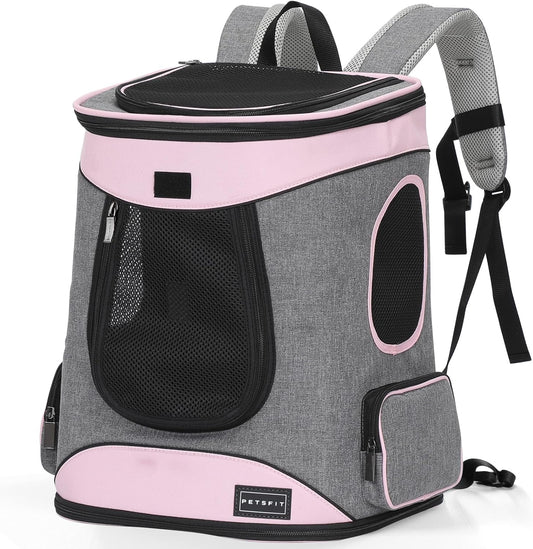 Dog Backpack Carrier with Upgrade Waist Cushion Design to Better Fit the Waist, Suitable for Small and Medium Dogs Cats, and Rabbits up to 18 Pounds