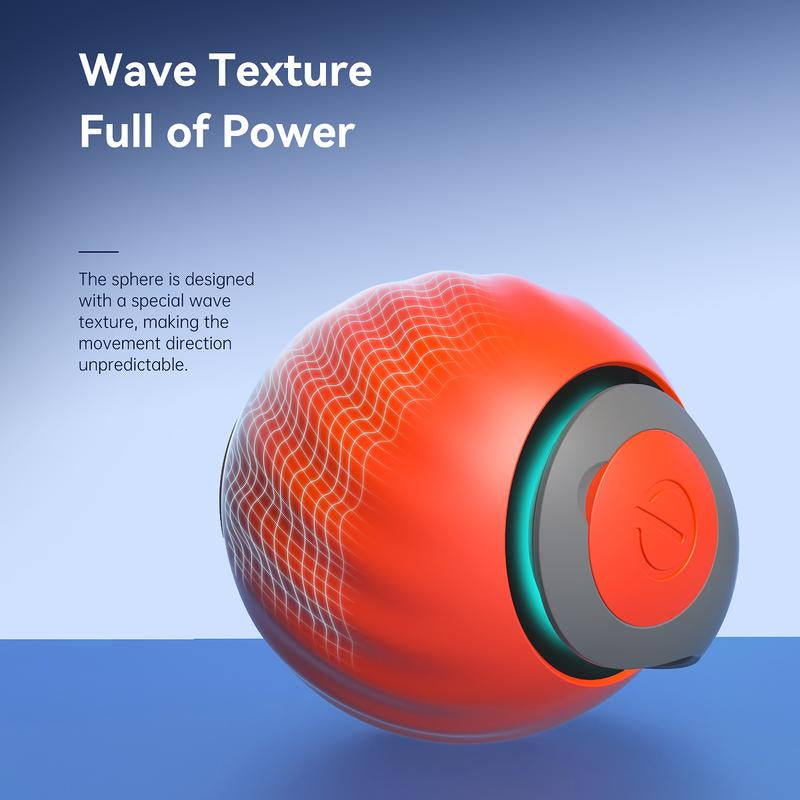 [A] Electric Rolling Toy Ball for Pets,New Year Gift -Self Rotating Fun for Cats, USB Rechargeable Cat Toy, TPR Soft Gel, Safe Chew Material, Interactive Cat Toys Interactive Bouncing Ball Cat Scratch Toy Keep Dog Gravity Ball