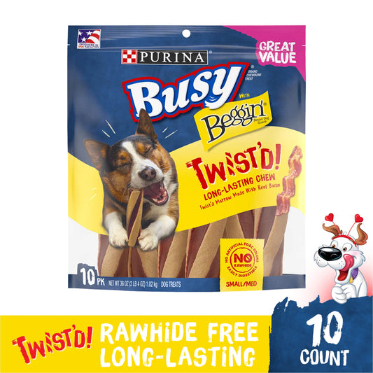 Purina  with Beggin' Twist'D Small & Medium Dog Treats with Bacon, 36 Oz Pouch (10 Count)