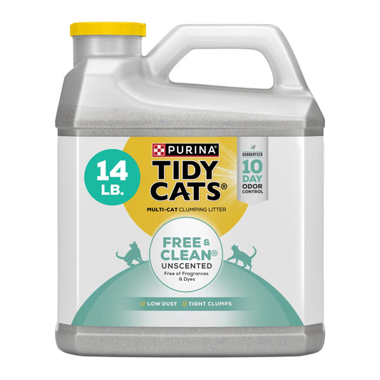 Purina  Free & Clean Unscented Cat Litter, Scoopable, Low Dust, Odor Control, 14 Lb. Jug