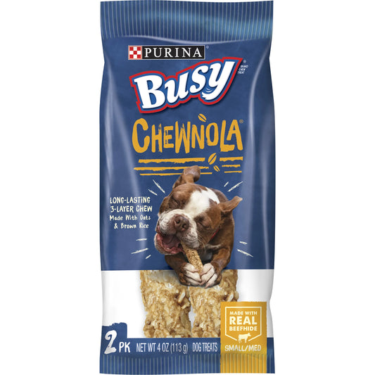 Purina  Small & Medium Dog Treats Chewnola Beefhide Chews, 4 Oz Pouch (2 Count)