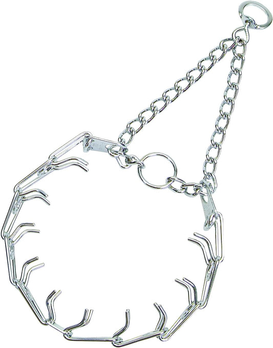 - Ultra-Plus Prong Dog Training Collar - Chrome - 3.8 Mm X 22" Neck Size; 25" Chain Length