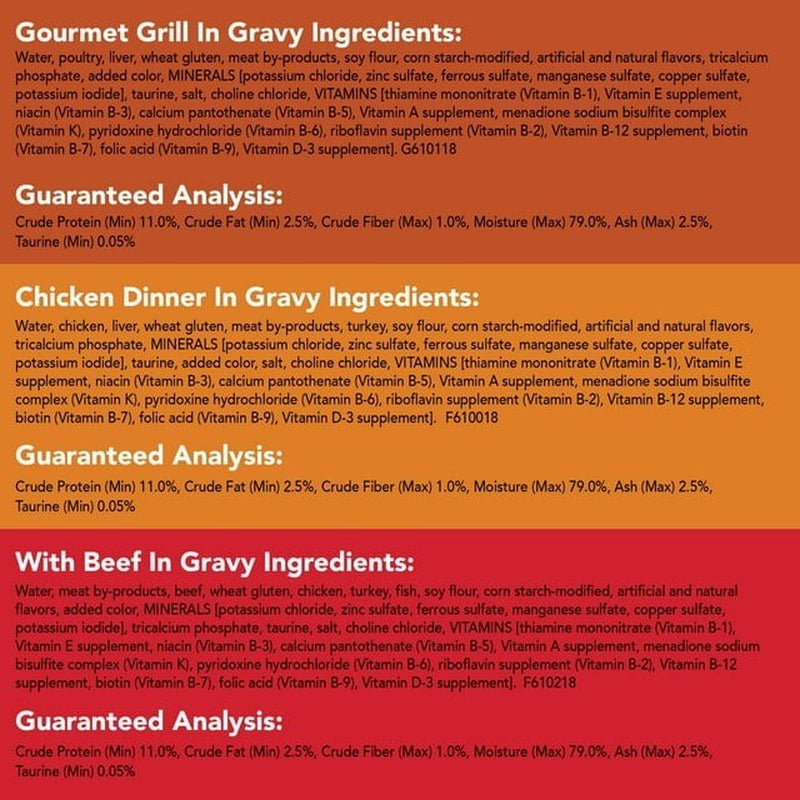 12/24 Pack Friskies Gravy Wet Cat Food Variety Pack, 5.5 Oz Cans