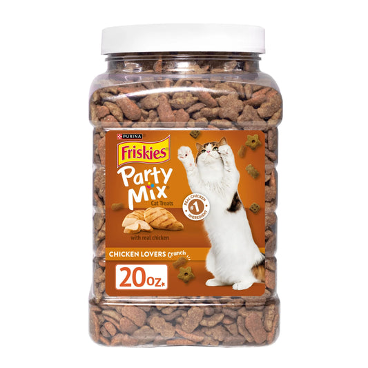Purina  Party Mix Cat Treats, Chicken Lover Crunch, 20 Oz Canister