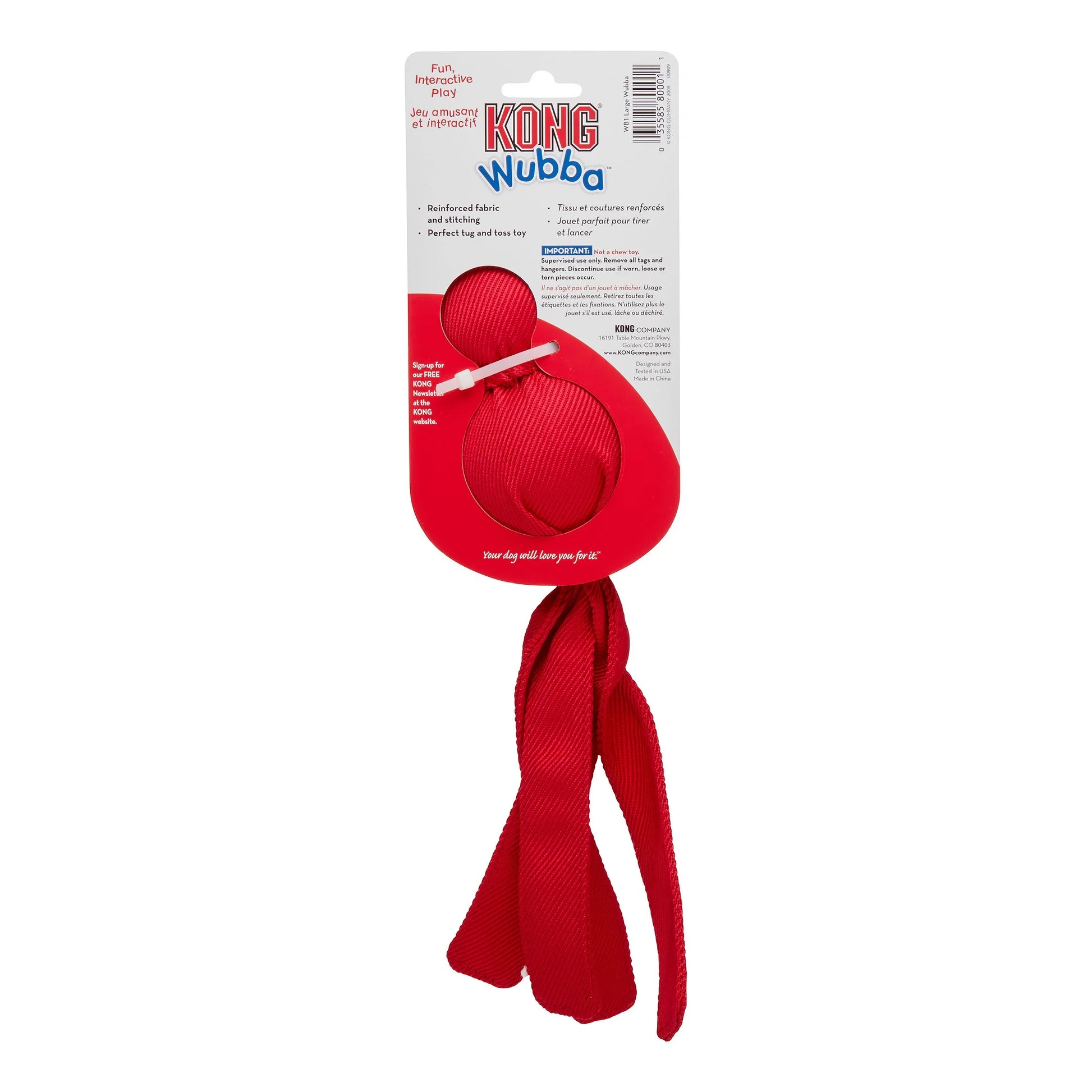 Wubba Durable Interactive Toss & Tug Dog Toy with Rubber Balls & Squeaker, Assorted, Large