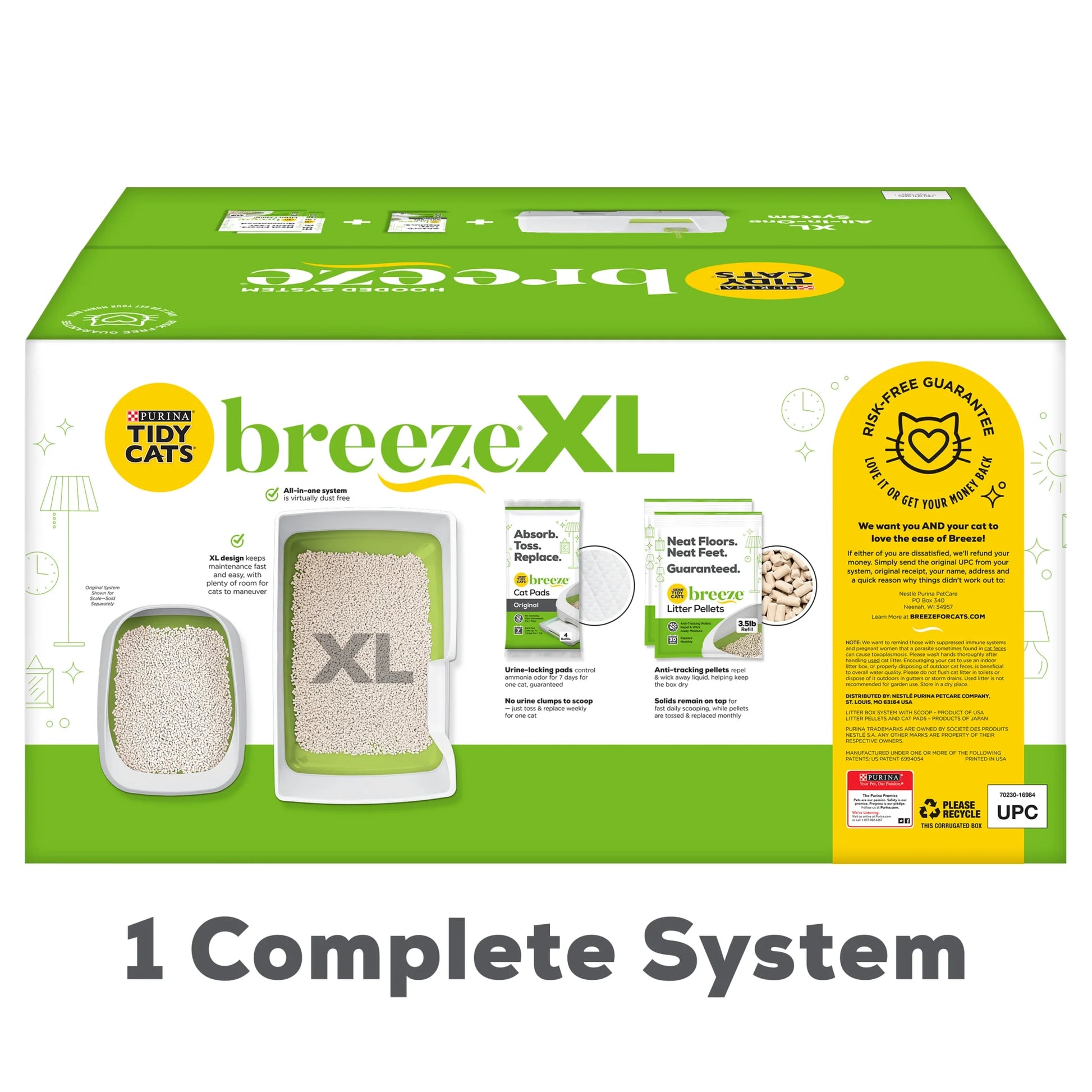 Purina  Breeze Cat Litter Box Starter Kit XL, Absorbent Pads, & Pellets, Low Dust, 1 Kit