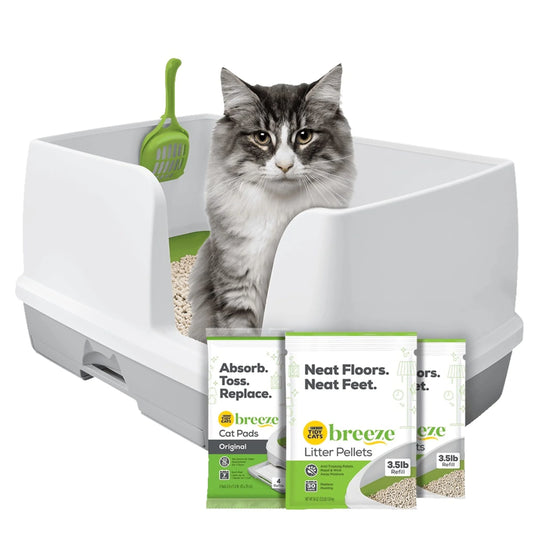 Purina  Breeze Cat Litter Box Starter Kit XL, Absorbent Pads, & Pellets, Low Dust, 1 Kit