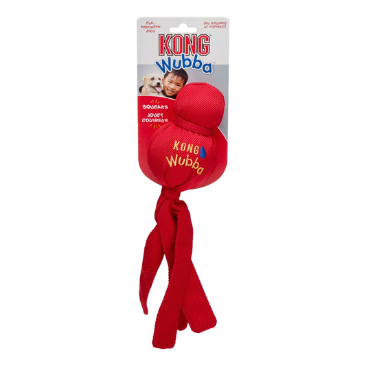 Wubba Durable Interactive Toss & Tug Dog Toy with Rubber Balls & Squeaker, Assorted, Large