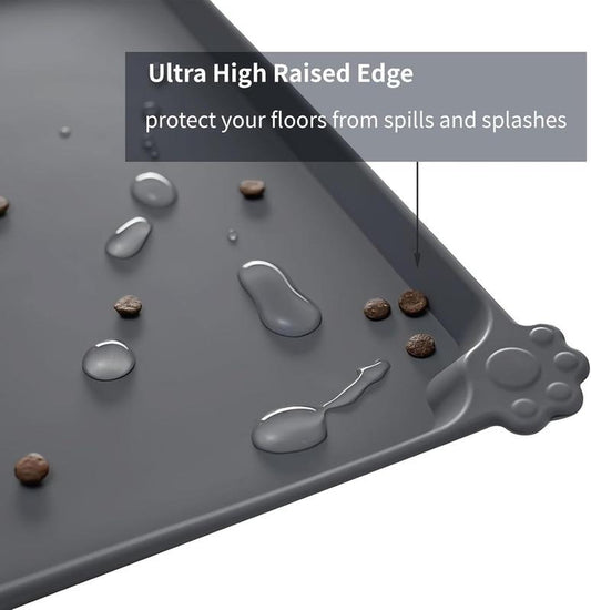 Pet Feeding Mats - Anti-Stain Quick Dry Pet Food and Water Mats - 18.5" X 11.8" Silicone Dog Accessories for Dog Food and Drinking - Three Packages