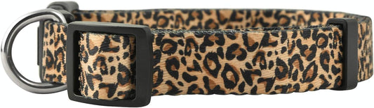 Leopard Print Dog Collar for Girly Gifts, Female Puppy, Cute Designer African Animal Pattern (Small, Leopard)