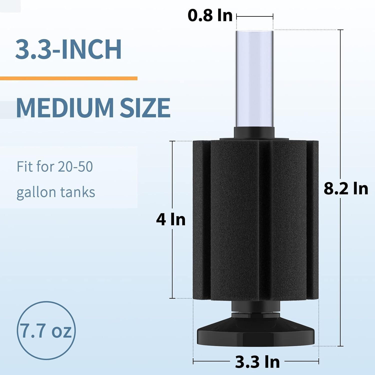 Large Aquarium Bio Sponge Filter Quiet Betta Fry Shrimp and Small Fish Foam Filter for Fish Tank up to 50 Gallon