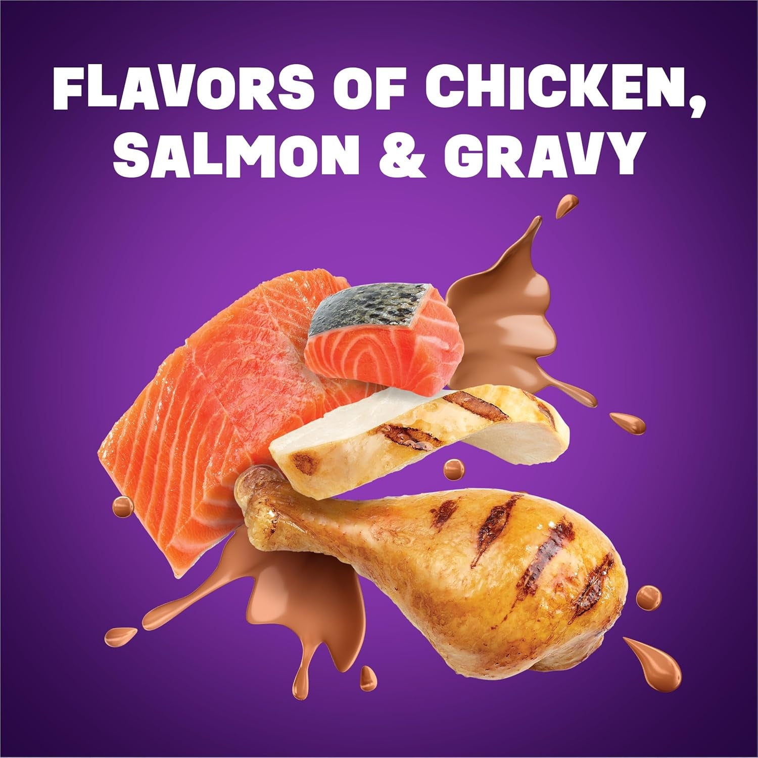Purina  Dry Cat Food Gravy Swirl'D with Flavors of Chicken, Salmon and Gravy - 3.15 Lb. Bag