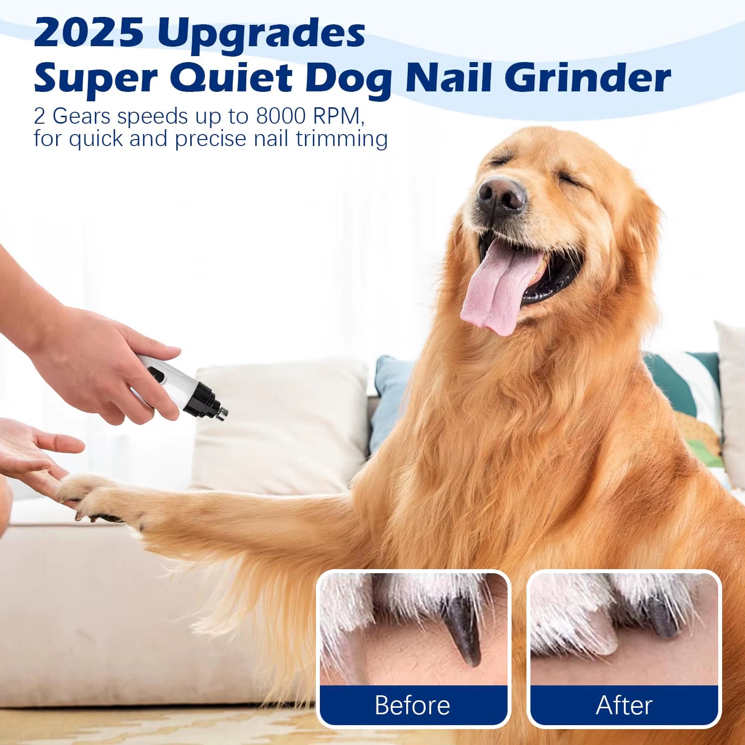 2024 New Silent Grind Pro for Dogs Silent Grind Pro Dog Nail Trimmer Electric Dog Nail Clippers Pet Paws Grooming Smoothing Tool