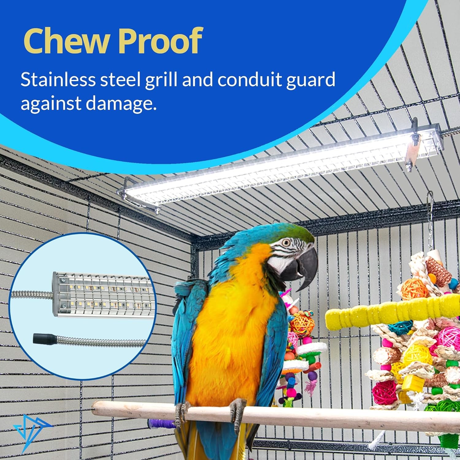 - Bird Cage Light for Soft Bill & Hook Bill Birds- Full Spectrum LED Pet Lamp (24" Hookbill Light)