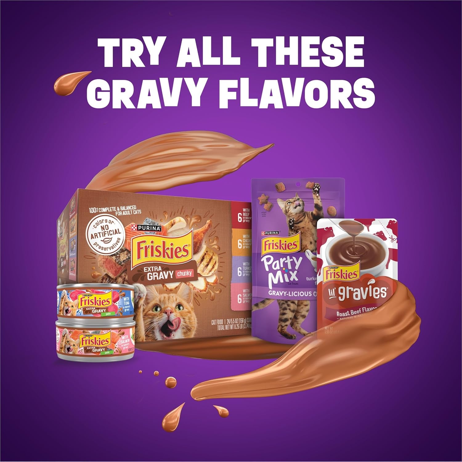 Purina  Dry Cat Food Gravy Swirl'D with Flavors of Chicken, Salmon and Gravy - 3.15 Lb. Bag