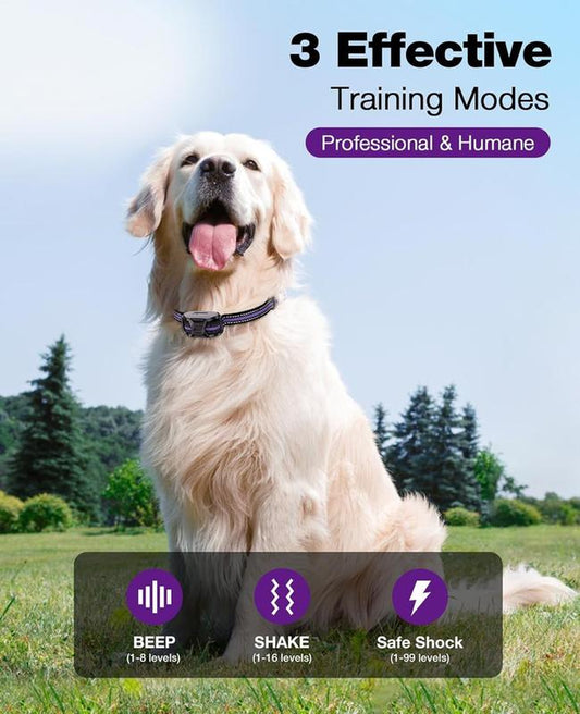Dog Shock Collar - 3300Ft Training Collar with Remote for 5-120Lbs Small Medium Large Dogs Rechargeable Waterproof E Collar with Beep (1-8), Shake(1-16), Safe Shock(1-99) Modes