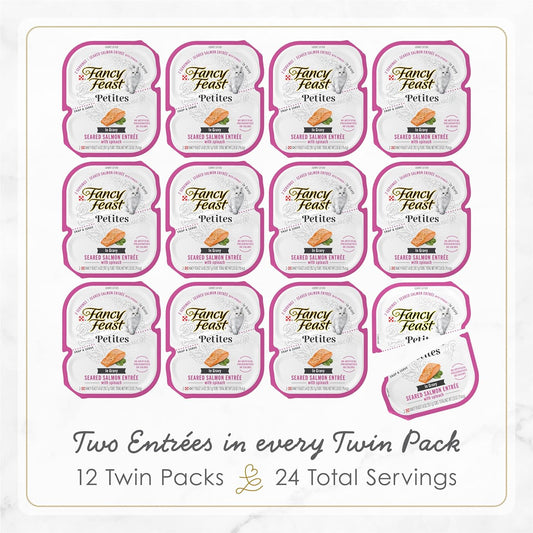 Purina Fancy Feast Gourmet Gravy Wet Cat Food, Petites Seared Salmon with Spinac