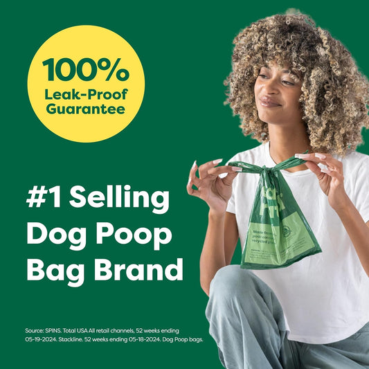 Dog Poop Bags with Handles Value Pack, Easy Tie and Guaranteed Leakproof, Lavender, 600 Handle Bags