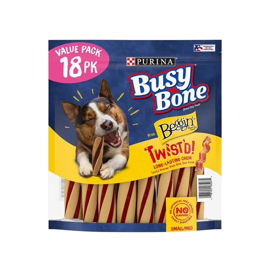 Busy Bone with Beggin' Facilities Breed Dog Treats, 18 Ct.