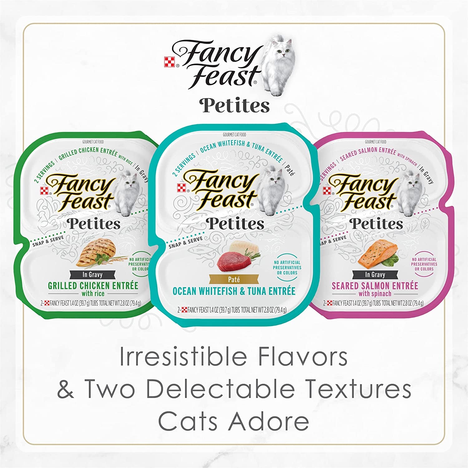 Purina Fancy Feast Gourmet Gravy Wet Cat Food, Petites Seared Salmon with Spinac