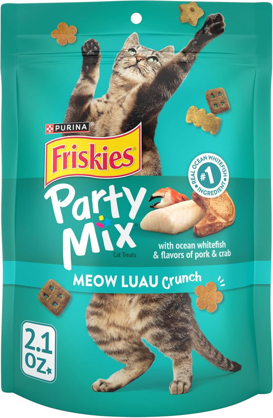 Purina  Cat Treats, Party Mix Meow Luau Crunch - (Pack of 10) 2.1 Oz. Pouches