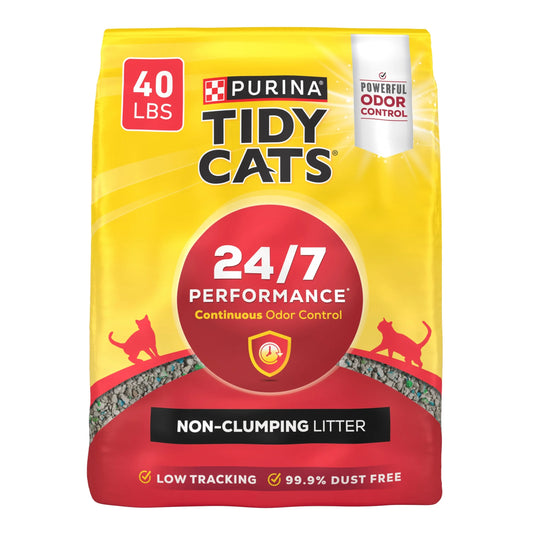 Purina  Non Clumping Cat Litter, 24/7 Performance Multi Cat Litter Odor Control Formula, 40 Lb Bag