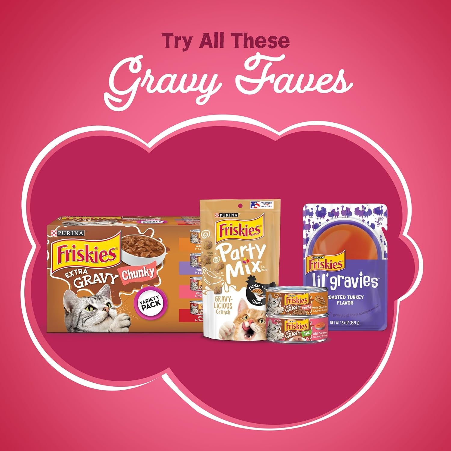 Purina  Dry Cat Food Gravy Swirl'D with Flavors of Chicken, Salmon and Gravy - 3.15 Lb. Bag