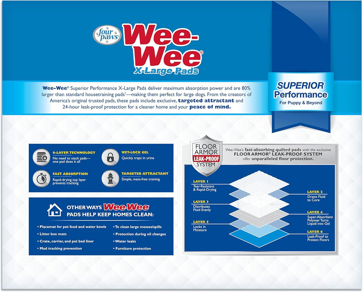 100524768 75-Count Wee-Wee Dog Training Pads, X-Large