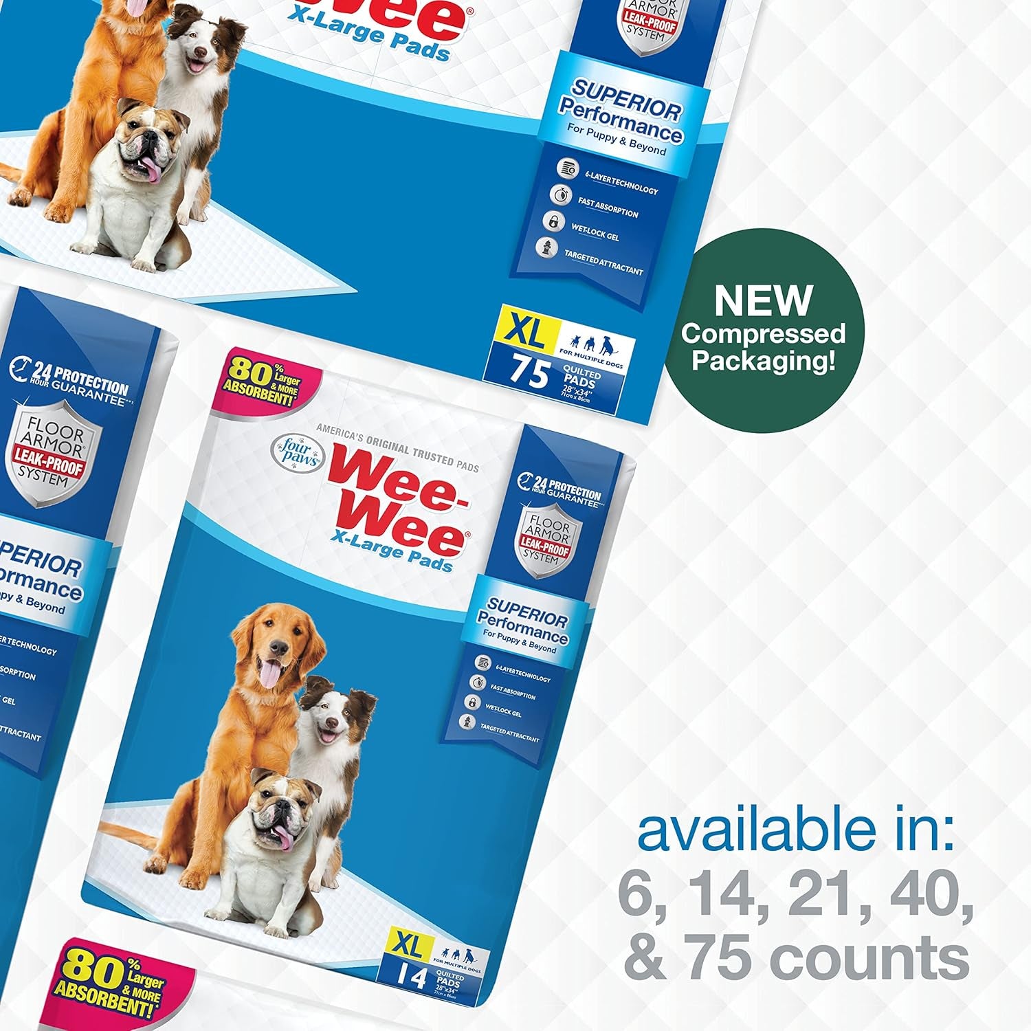 100524768 75-Count Wee-Wee Dog Training Pads, X-Large