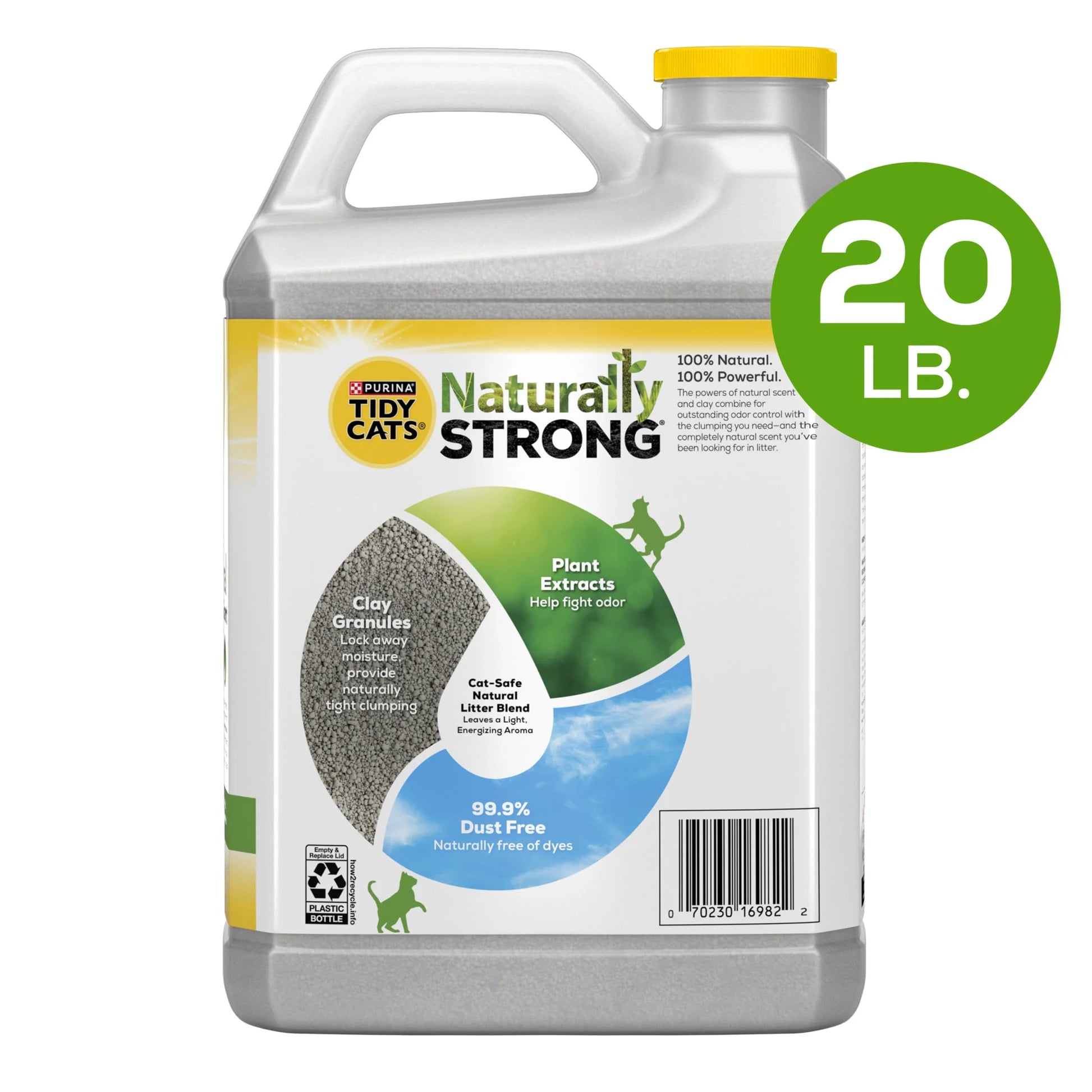 (4 Pack) Purina  Naturally Strong Clumping Cat Litter, Low Dust, Odor Control, 20 Lb. Jug