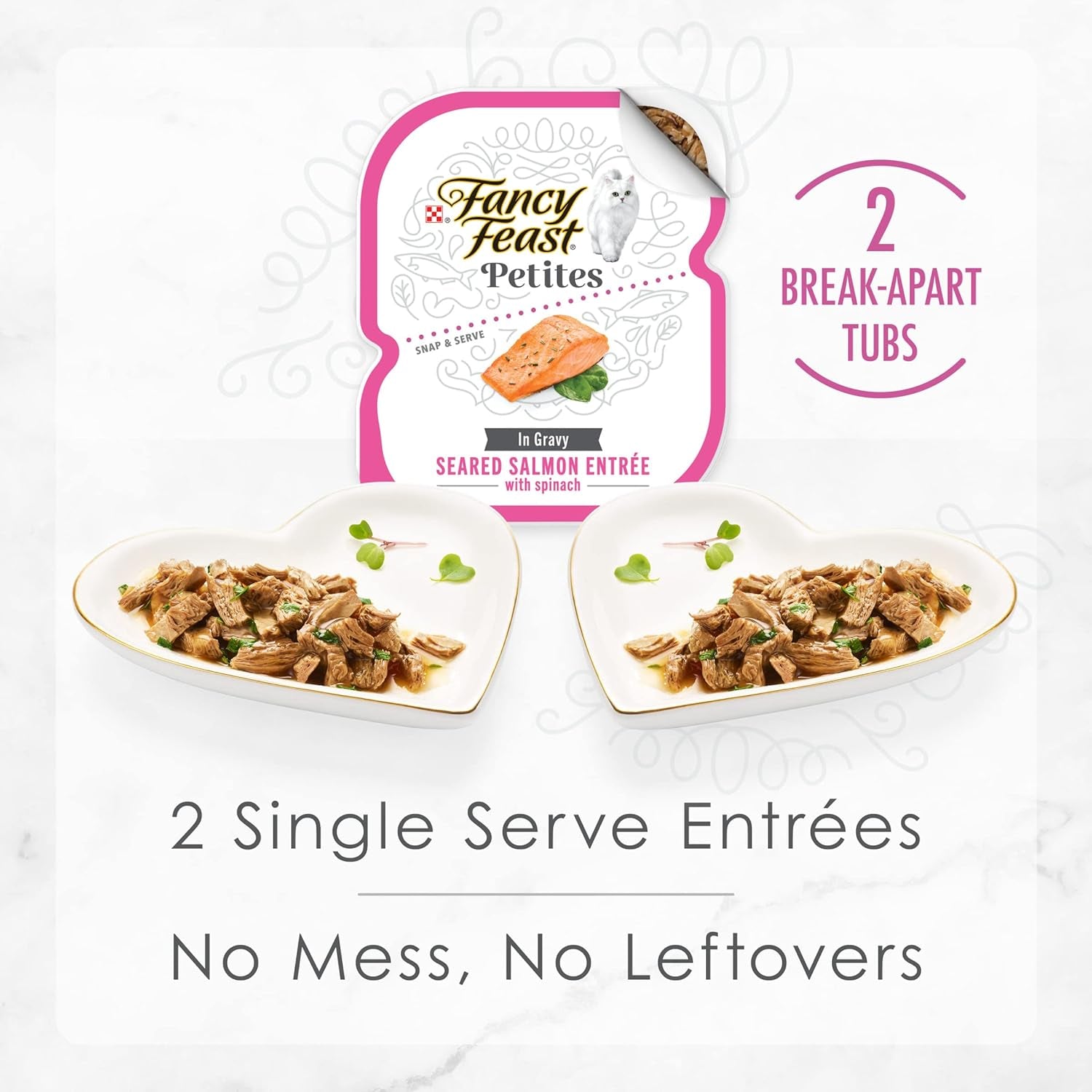 Purina Fancy Feast Gourmet Gravy Wet Cat Food, Petites Seared Salmon with Spinac