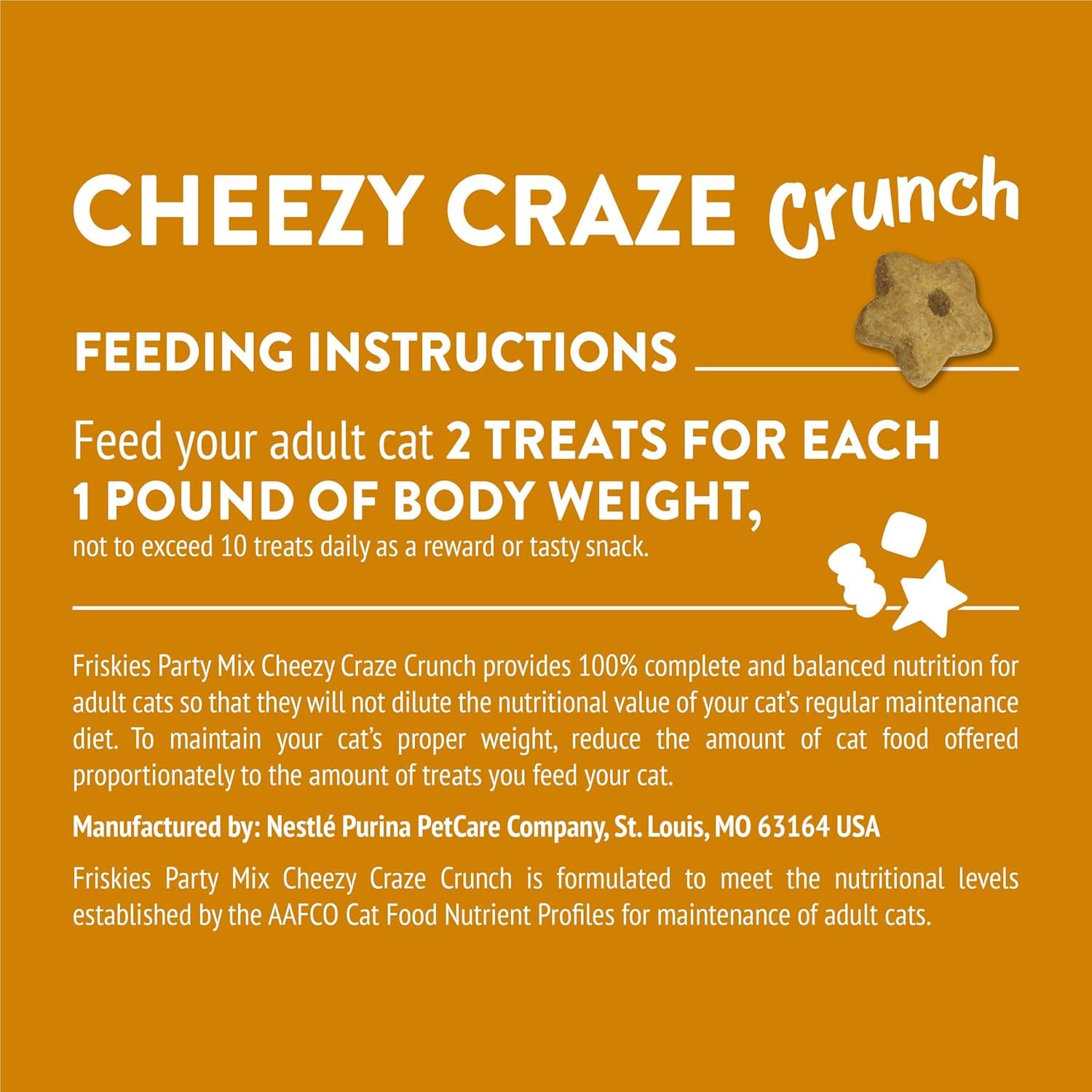 Purina  Cat Treats, Party Mix Cheezy Craze Crunch - (Pack of 10) 2.1 Oz. Pouches