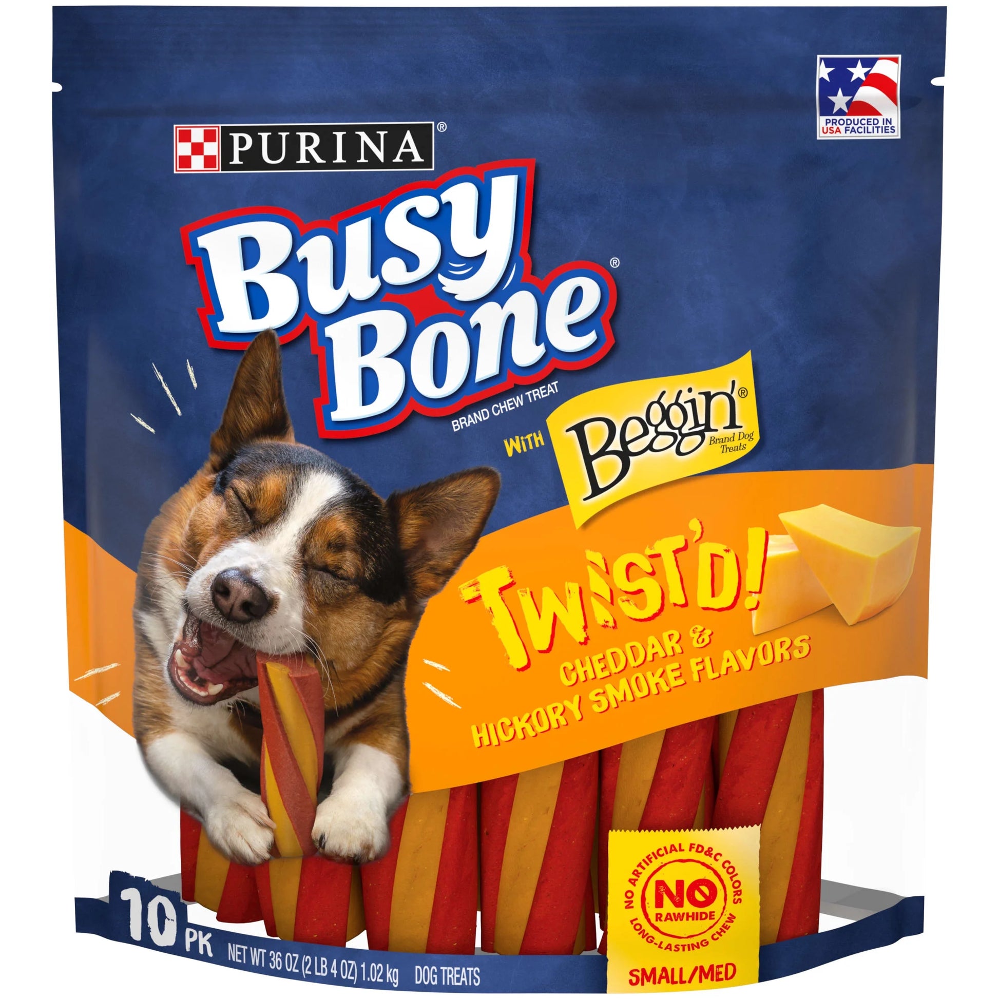 Purina  with Beggin' Twist'D Small & Medium Dog Treats with Cheddar, 36 Oz Pouch (10 Count)