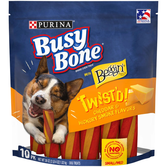 Purina  with Beggin' Twist'D Small & Medium Dog Treats with Cheddar, 36 Oz Pouch (10 Count)