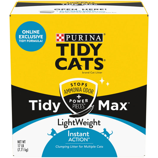 Purina  Tidy Max Clumping Cat Litter, Lightweight, Odor Control 24/7, 17 Lb. Box