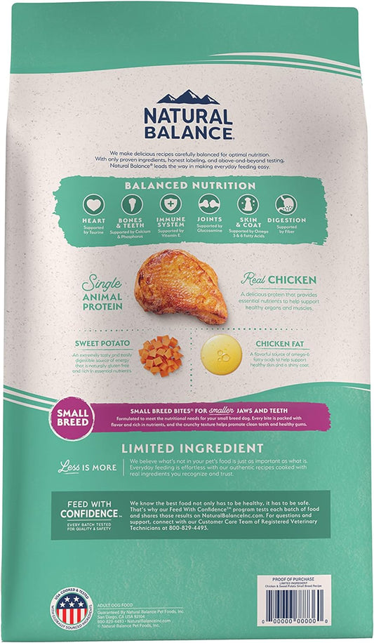 Limited Ingredient Small Breed Adult Grain-Free Dry Dog Food, Chicken & Sweet Potato Recipe, 4 Pound (Pack of 1)