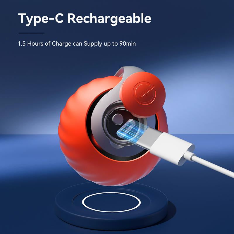 [A] Electric Rolling Toy Ball for Pets,New Year Gift -Self Rotating Fun for Cats, USB Rechargeable Cat Toy, TPR Soft Gel, Safe Chew Material, Interactive Cat Toys Interactive Bouncing Ball Cat Scratch Toy Keep Dog Gravity Ball